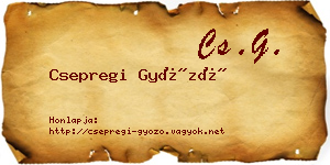 Csepregi Győző névjegykártya